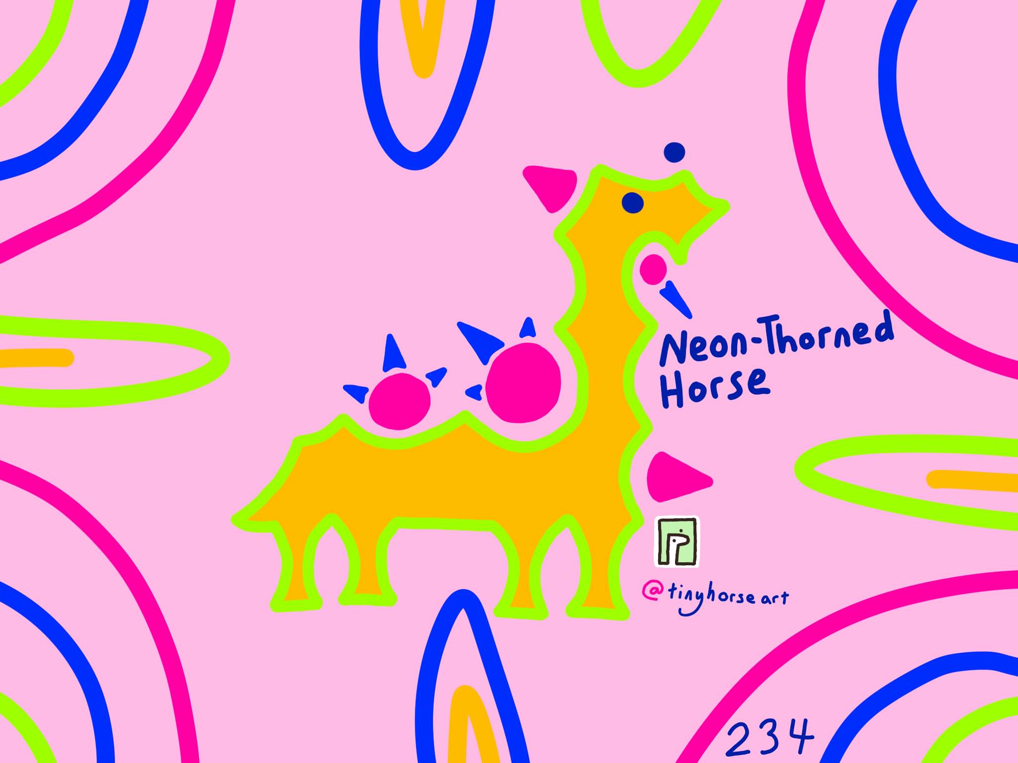 Neon-Thorned Horse