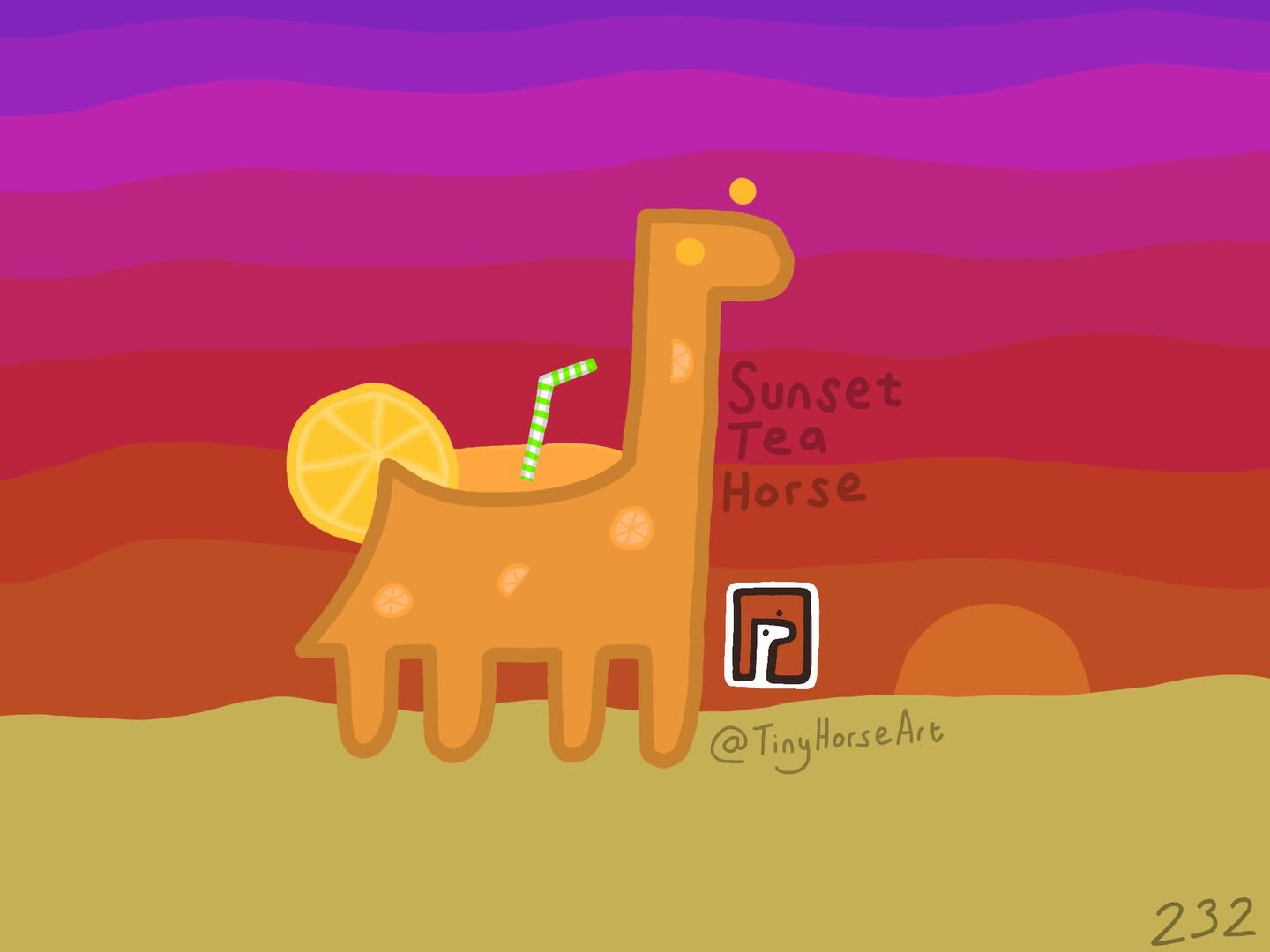 Sunset Tea Horse